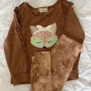 Outfit sweatshirt with leggings girl size 8